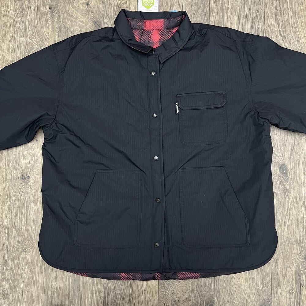 Columbia Longhorn Ridge Reversible Shirt Jacket Size Small Womens Black $130